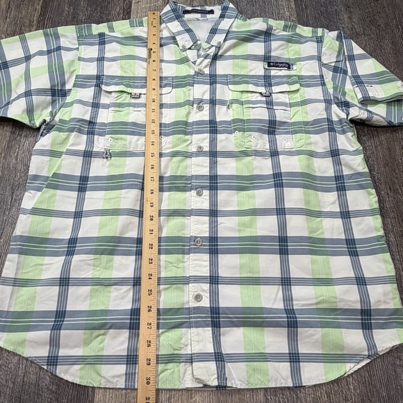 (2) Columbia PFG Super Bahama Men's Large Plaid Omni-Shade Fishing Shirts - Picture 10 of 16